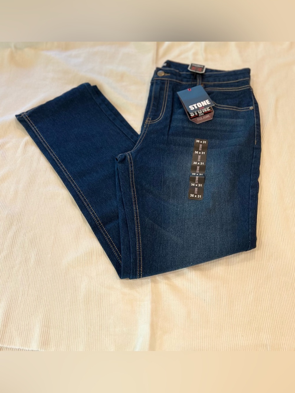 New STONE Jeans 4 Way Stretch Dark Wash Men's Jeans - Sz 36x31